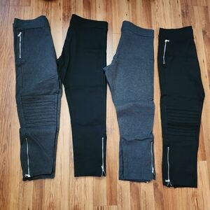 Gap Moto Ponte Leggings Size XL Black & Grey Bundle